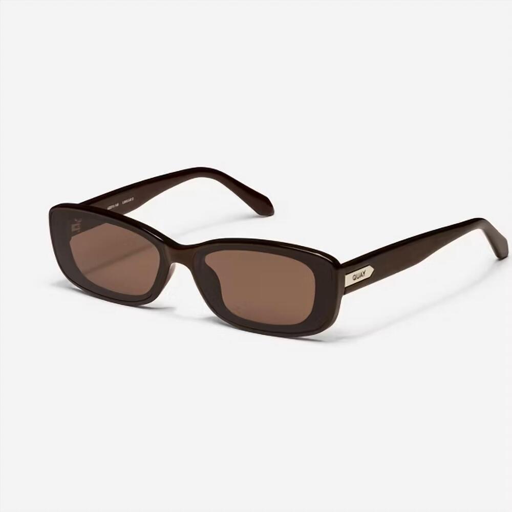 NEW QUAY women's vibe check square sunglasses in chocolate/brown